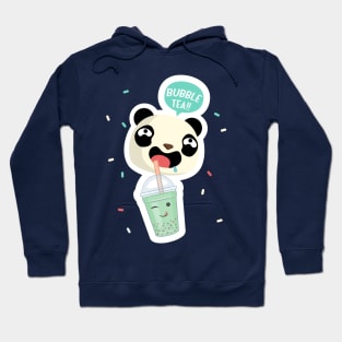 Bubble Tea Panda Boba Tea Funny Cute Animal Design Hoodie